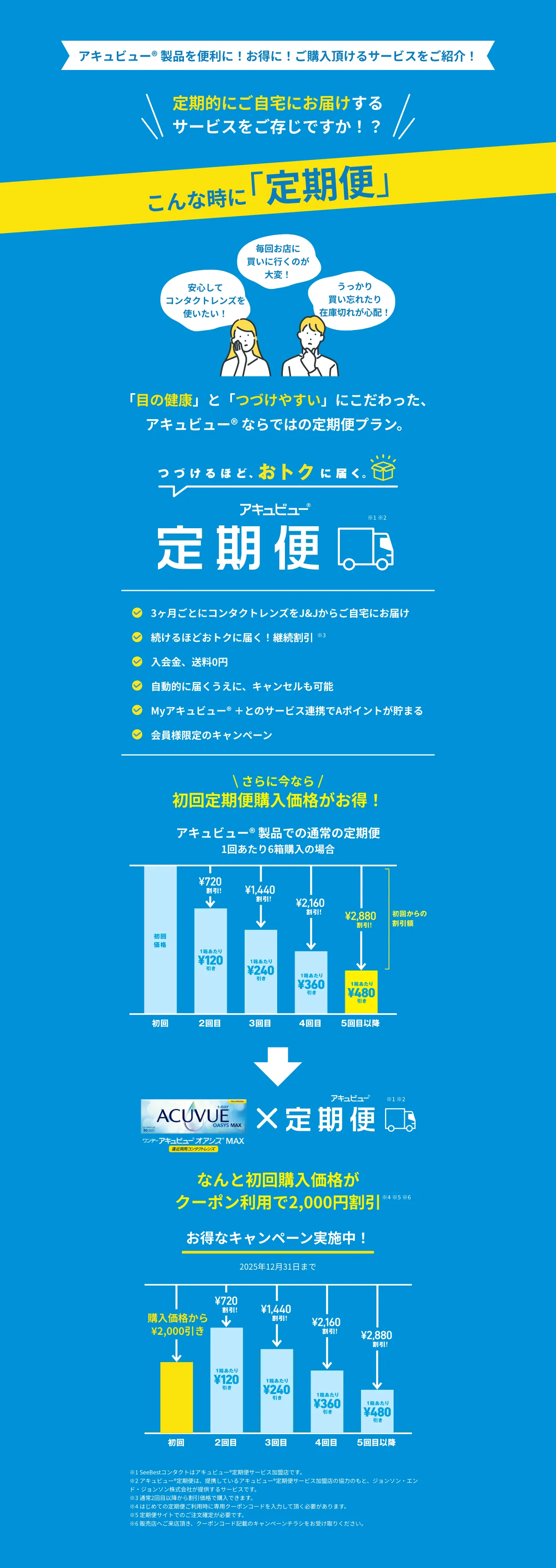 つづけるほど、おトクに届く。アキュビュー定期便